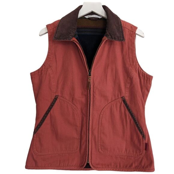 WOOLRICH WOMEN'S DORRINGTON BARN VEST 18560 FLEECE LINED BRICK RED SIZE S VEST - Picture 2 of 11